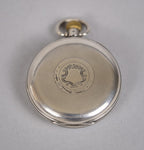 Sterling Silver Swiss 15 Jewel Pocket Watch, Dennison Case, 1927. - Harrington Antiques