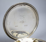 Sterling Silver Swiss 15 Jewel Pocket Watch, Dennison Case, 1927. - Harrington Antiques
