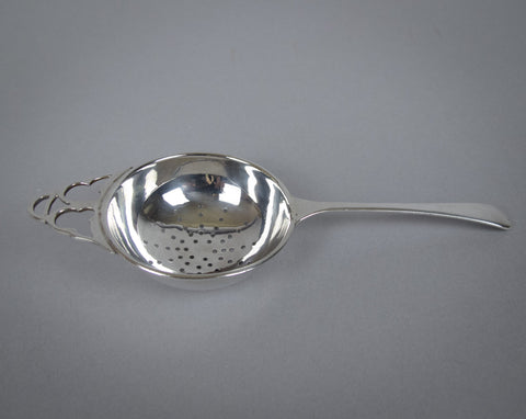 Sterling Silver Tea Strainer by JB Chatterley & Sons, London, 1935 - Harrington Antiques