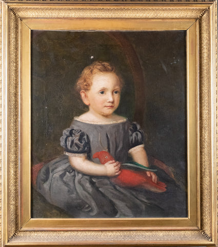 Thomas Walley (1817-1878) - Portrait Of A Child With Parrot - Harrington Antiques