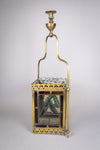 Victorian Brass & Stained Glass Hall Lantern, c.1890 - Harrington Antiques