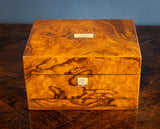 Victorian Burr Walnut Vanity / Dressing Box - Harrington Antiques