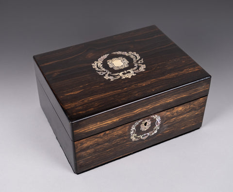 Victorian Coromandel & Mother Of Pearl Jewellery Box - Harrington Antiques