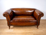 Victorian Double Drop-End Chesterfield Leather Sofa by Robertson & Coleman Ltd, Norwich. - Harrington Antiques