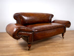 Victorian Double Drop-End Chesterfield Leather Sofa by Robertson & Coleman Ltd, Norwich. - Harrington Antiques