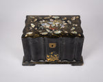 Victorian Papier Mache Mother Of Pearl Tea Caddy, c.1860 - Harrington Antiques
