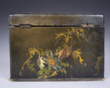 Victorian Papier Mache Painted Stationary Box, c.1870 - Harrington Antiques