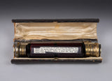 Victorian Silver Gilt & Ruby Glass Scent Bottle In Case by George Brace, London - Harrington Antiques