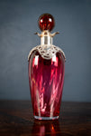 Victorian Silver Mounted Cranberry Glass Decanter by Mitchell Bosley & Co - Harrington Antiques