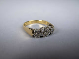 Vintage 9 Carat Gold and Diamond Ring. Birmingham, 1978. Size N 1/2. - Harrington Antiques