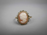 Vintage 9 Carat Gold Cameo Ring by RBS, Birmingham, 1982. Size S. - Harrington Antiques
