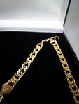 Vintage Italian 9 Carat Yellow Gold Curb Link Chain Necklace by Tecnigold of Italy. 18". - Harrington Antiques