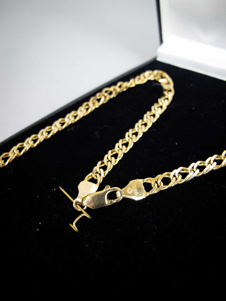 Vintage Italian 9 Carat Yellow Gold Curb Link Chain Necklace by Tecnigold of Italy. 18 Harrington Antiques