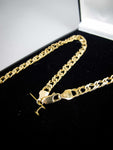 Vintage Italian 9 Carat Yellow Gold Curb Link Chain Necklace by Tecnigold of Italy. 18". - Harrington Antiques