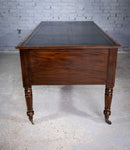 William IV Double Sided Flame Mahogany Library Table With Writing Slope - Harrington Antiques