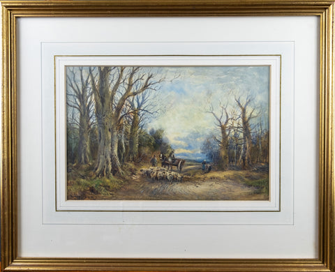 William Manners R.B.A (1860-1930) - Shepherd With Flock On Woodland Path, c.1910 - Harrington Antiques